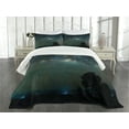 thumbnail image 3 of Ambesonne Sky Quilted Bedspread Set 3 Pcs, Milky Way Photo from Asia, Queen Size, Pale Green Black, 3 of 5