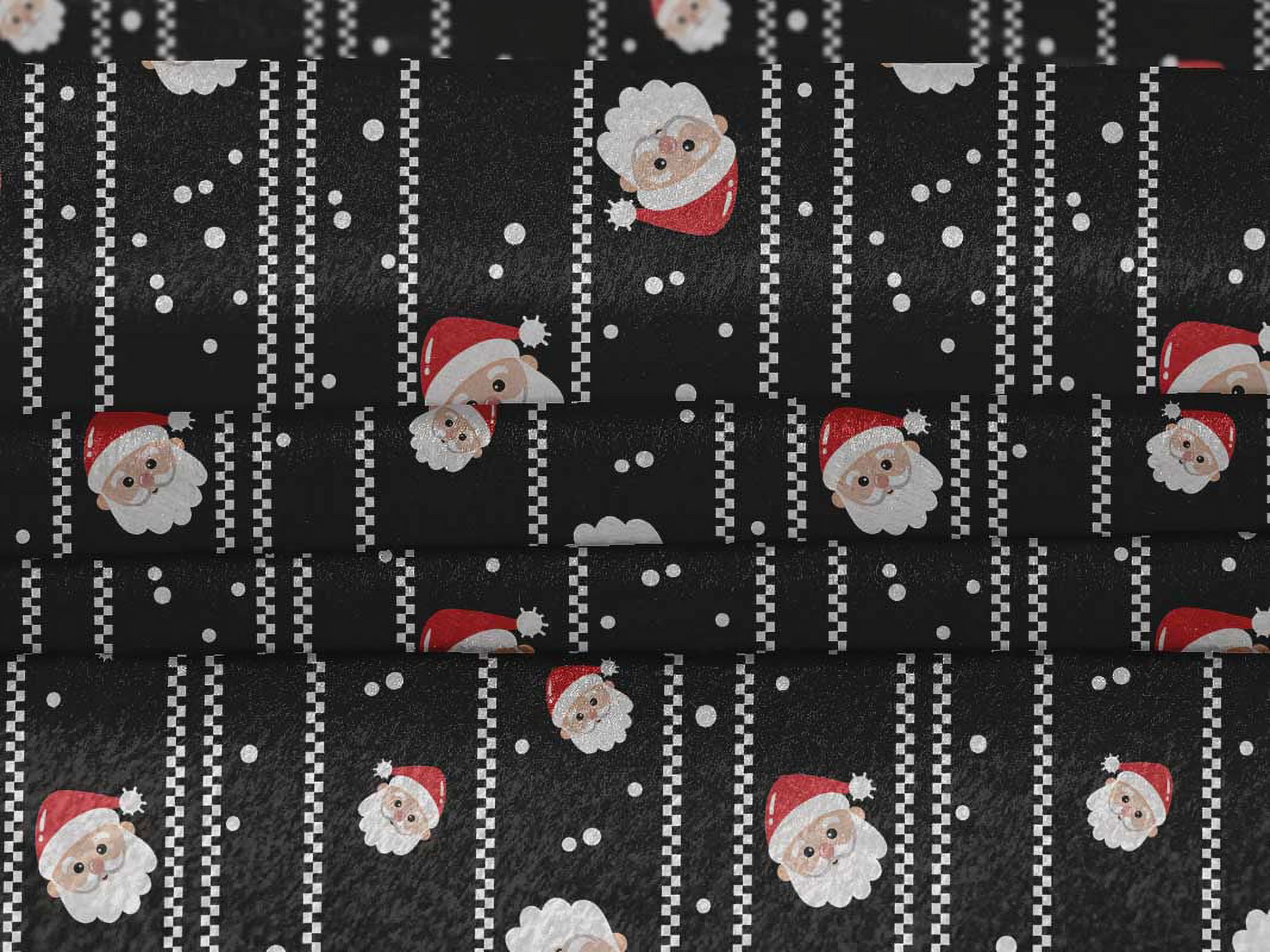 oneOone Velvet Black Fabric Merry Christmas Sewing Material Print Fabric By The Yard 58 Inch Wide-7CK