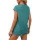 thumbnail image 5 of Blusa de trabajo,Camiseta informal para mujer, holgada, cuello redondo, manga corta, blusa de poliéster con abertura lateral, color liso para uso diario, sopatenor, 5 of 9