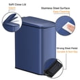 thumbnail image 2 of Bote de basura TIPGO Slim de 6 l/1.6 galones con tapa de cierre suave, color azul marino, 2 of 6