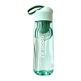 thumbnail image 2 of Torqee Clear Plastic Water Bottle,550ml Transparent Sports Bottle with Green Flip Top Carry Lid,Reusable Leakproof Drink Bottle for Gym Travel Office Outdoor,6.4x20.5cm, 2 of 5