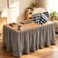 thumbnail image 6 of Gingham Desk Skirt, Table Skirt Ruffled Hook and Loop, Checkered Desk Skirt for Classroom Party Decorations, Black, 6 of 8
