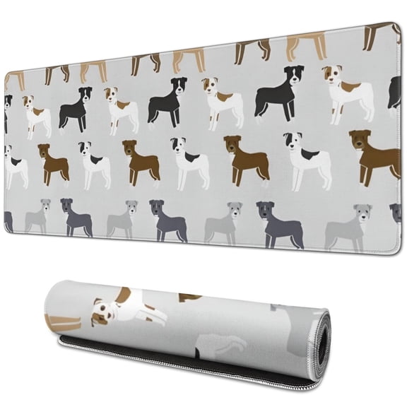 Long Mouse Pads for Desk,Bulldog Dog Desk Mats on Top Of Desks, Desk Mouse Pad Extra Large with 3mm Non-Slip Base and Stitched Edge for Gaming,Office,Work,Home 31.5"x11.8"