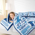 thumbnail image 3 of Homewish Cartoon Pet Cat Full Size Comforter Sets,Dreamy Floral Plant Bedding Comforter Set,Blue,Navy Blue Reversible,3-Piece,1 Comforter and 2 Pillowcases, 3 of 7