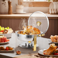 thumbnail image 2 of Gaderth Round Chafing Dishes For Buffet 4pcs/2pcs, 5qt Chafing Dishes Buffet Set Gold, Catering Food Warmer Serving Buffet Set For Parties Buffets, Stainless Steel Warming Trays For Thanksgiving, 2 of 7