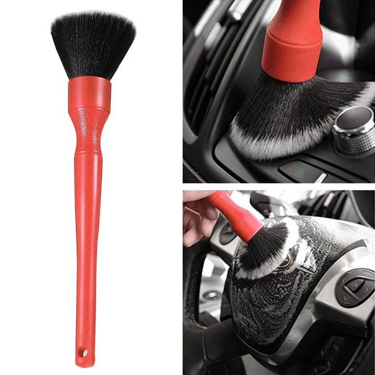 Hands DIY Detail Brushes Car Detailing Brush Car Cleaner Tool for Car  Cleaning Vents Dash Trim Brushes Wheel Brushes Interior Emblems Exterior  Air Vents (Red/Black) 