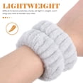 thumbnail image 5 of 2 Pcs Spa Wrist Washband Flannel Wrist Wash Towel Band Washing Face Absorbent Wristbands Wrist Sweatband for Women Girls Grey, 5 of 5