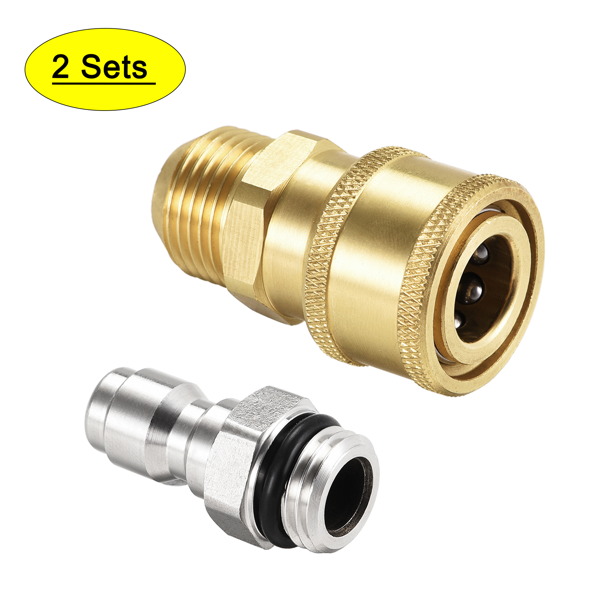 Sourcing Map Gartenschlauch Quick-Connect Set Aus Messing – M14x1,5 & M18x1,5 Innengewinde, Für Hochdruckreiniger & Bewässerung