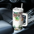 thumbnail image 4 of Succulents 40oz Stainless Steel Travel Mug Tumbler with Handle, Double Wall Vacuun Insulated Cup with Lid and Straw, 4 of 6