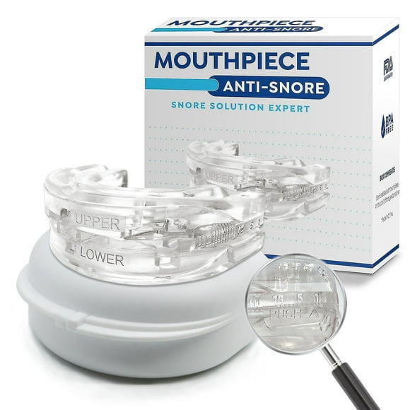 Anti-snore Mouthguard, Night Time Teeth Mouthguard Bruxism Sleeping Bite Guard-Adjustable Anti-snoring Mouthpiece2pcs