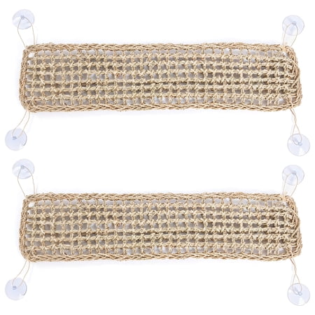 2 Reptile Hammocks, Woven Climbing Net for Bearded Dragons, Lizards, Geckos, Handcrafted Lounging Platform, Pet Habitat Accessory with Hooks