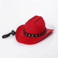 thumbnail image 3 of Snfy Pet Cowboy Costume Cosplay Cap Halloween Costumes for Dogs Cat Pet Party Decoration Mini Cowboy Hat (Red, Medium), 3 of 7