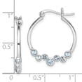 thumbnail image 3 of Primal Silver Sterling Silver Rhodium-plated Blue Crystal Hoop Earrings, 3 of 5