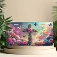 thumbnail image 6 of 1 Pcs License Plate Covers & Frames, Butterflies and Hummingbirds For Decorative Front, Waterproof For Decoration Aluminum License Plate Covers & Frames Cover For Men Women, 12" X 6", 6 of 7