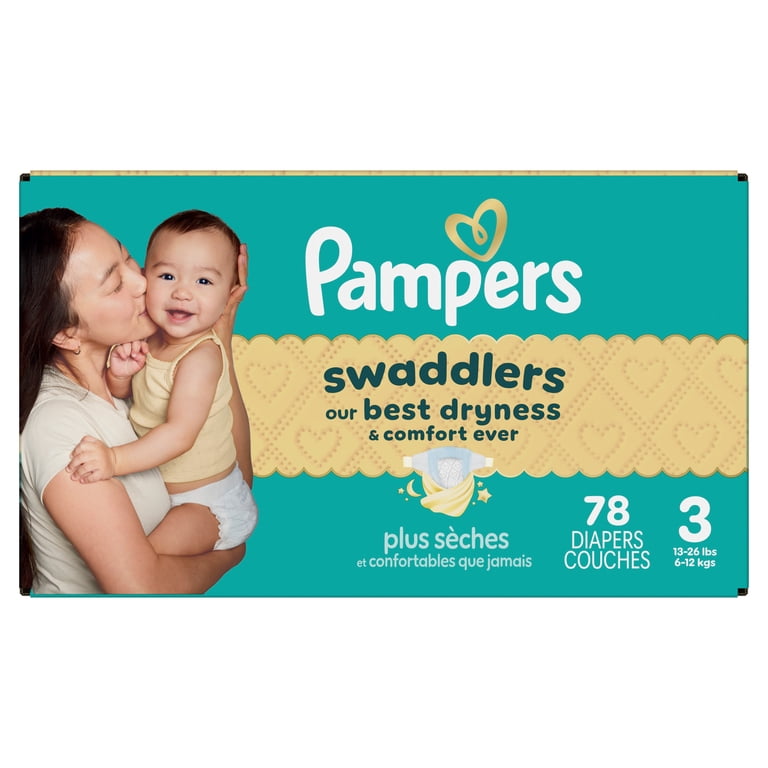 Free Shipping! Pampers Diapers Size 3, 78 Count with Leak