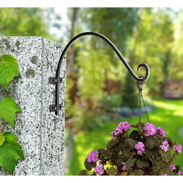 Monarch Abode Premium Metal Hanging Wall Mounted Indoor & Outdoor Decorative Plant Hook, 8 in, Black