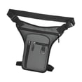 thumbnail image 4 of Motorcycle Drop Leg Bag for Men Women Lightweight Waterproof PU Material Grey, 4 of 8