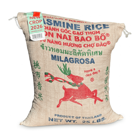 Milagrosa Jasmine Rice, Long Grain, Product of ThaiLand, 25 lb, Pack of 1