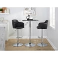 thumbnail image 4 of LumiSource Chrome Metal, Black PU Boyne Adjustable Barstool - Set of 2, 4 of 12
