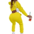 thumbnail image 4 of EDFBUYKRS Female Long Sleeve Hoodie Women's Fashion Hoodie and Sweatsuit Set for Yoga Sports Casual Wear Comfortable Solid Color Tracksuit Athletic Outfit with Hooded Sweatshirt L, 4 of 6