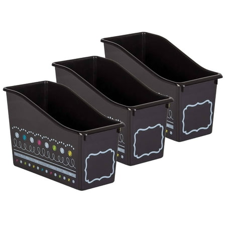 UPC: 0194629060887 | Teacher Created Resources Chalkboard Brights Plastic Book Bin Pack of 3