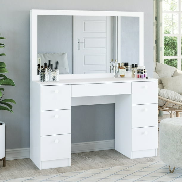 Boahaus Artemisia Modern Vanity Table, Contemporary Makeup Vanity With Drawers