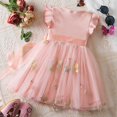 thumbnail image 4 of GYRATEDREAM Toddler Girl Special Occasion Dresses Tulle Dress Summer Puffy Ruffle Short Sleeve Baby Girl Party Casual Dresses for 1-5Y, 4 of 5