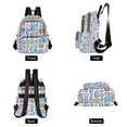 thumbnail image 4 of FORMRS Mini Backpack Purse for Women Travel Daypack Casual Shoulder Bag, Blue Retro Pattern, 4 of 7