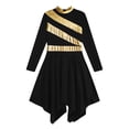 thumbnail image 4 of iixpin Girls Lyrical Praise Dance Dress Asymmetric Liturgical Dancewear Church Worship Robe Prayer Gowns Black 16, 4 of 6