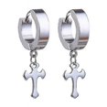 thumbnail image 1 of Moda Moda Más Nuevo 1 Par de Pendientes de Aro de Acero Inoxidable con Colgante de Cruz y Borla Larga Unisex para Hombres y Mujeres Joyería Gótica Punk Mejores Regalos, Estilo 20, 1 of 5