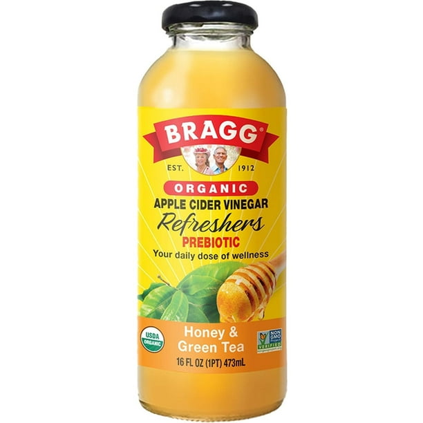 Bragg Organic Apple Cider Vinegar Refreshers Honey & Green Tea 16 fl oz