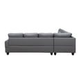 thumbnail image 3 of Hommoo Faux Leather 4-Seat Couch, L Shaped Sectional Couches and Sofas, Modern Living Room Furniture Sets Sectional Sofa Set, Dark Grey(No Ottoman), 3 of 6