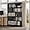 Black, variant on SOLACE FURNITURE Tall Bookcase,Modern 5 Tier Bookshelf with 3 Bins Storage & Open Shelf, Natural Oak