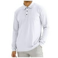 thumbnail image 1 of Camisa lisa de hombre con solapa y botones: manga larga a rayas, poliéster, estilo informal/de negocios, tallas S-XXXL, lavable a máquina, 1 of 7