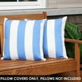 thumbnail image 6 of Sunnydaze 17" x 17" Beach-Bound Stripe Polyester Square Outdoor Decorative Pillow Cover, 2 Count, 6 of 7