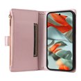 thumbnail image 3 of Allytechgroup Flip Wallet Phone Case for Google Pixel 9 Pro XL, Shockproof Case with Credit Card Slot Shoulder Strap Lanyard Zipper PU Leather Phone Case for Women Girls, Rosegold, 3 of 8