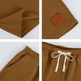 thumbnail image 6 of GrmtClth Mens Casual Shorts Elastic Waist Waffle Workout Sweat Shorts Lightweight Beach Drawstring Shorts Summer Jogging Shorts with Pocket Brown M, 6 of 7