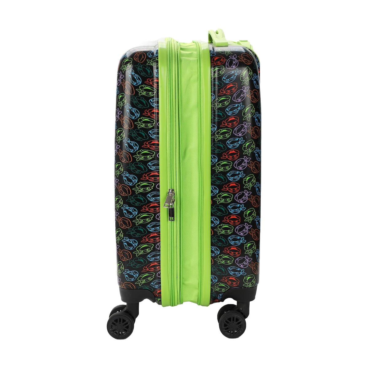 Teenage Mutant Ninja Turtles All-Over Character Print Behind Turtle Shell Design Black 20" Carry-On Luggage
