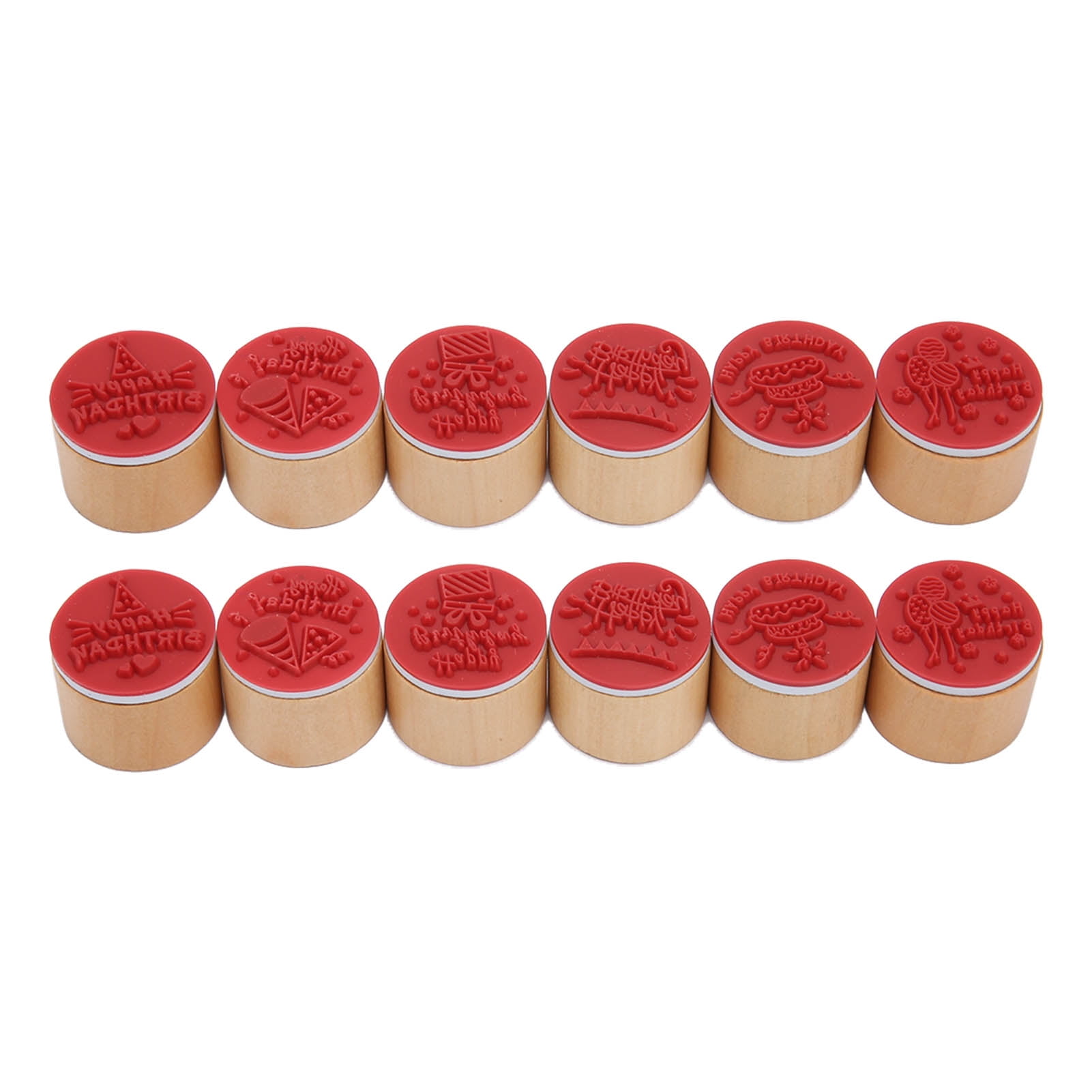 Wooden Stamps, Assorted Styles Card Making Stamps 12Pcs For Package