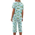 thumbnail image 6 of Tropical Pajamas Set for Women Hawaiian Themed Print Nightwear Short Sleeve and Capri Pants Women 2 Piece Sleepwears, 6 of 6