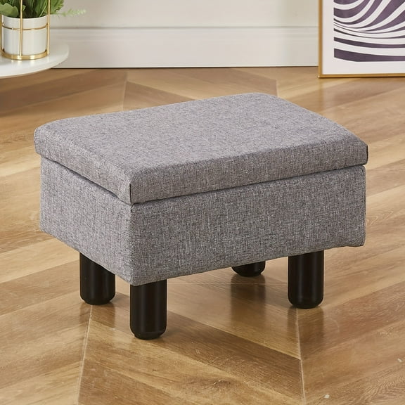 Small Foot Stool Multifunctional Ottomans Storage Ottoman Tray Top Coffee Table Upholstered Sofa Stool Step Stool Modern Home Decor Suitable for Living Room Bedroom Blue Flower