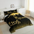 thumbnail image 3 of jejeloiu King And Queen Queen Comforter Set,Gold Glitter Print Bedding Sets,Princess Crown Bedding Comforter Set For Girls Child,Lightweight Room Decor Reversible,3-Piece, 3 of 8