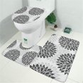 thumbnail image 2 of Gray Floral Pattern Bathroom Rugs Sets 3 Piece,Toilet Cover Set,Absorbent Non Slip Bathroom Mats Sets with U-Shaped Contour Rug Toilet Rug Set, 2 of 5