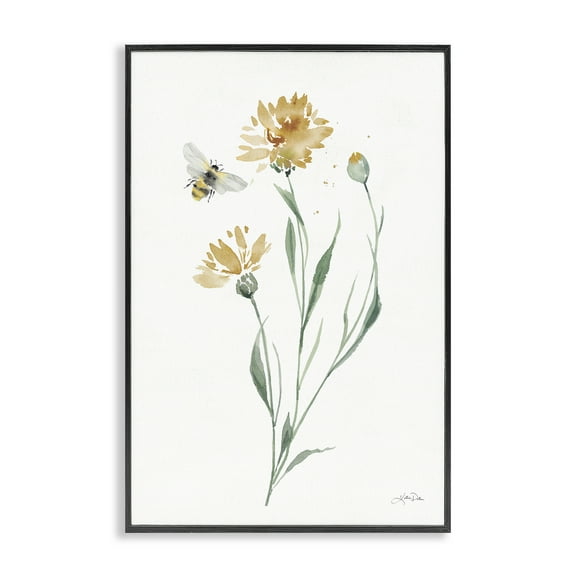 Stupell Industries Wild Honeybloom Flowers Botanical & Floral Painting Black Framed Art Print Wall Art, 12 x 18