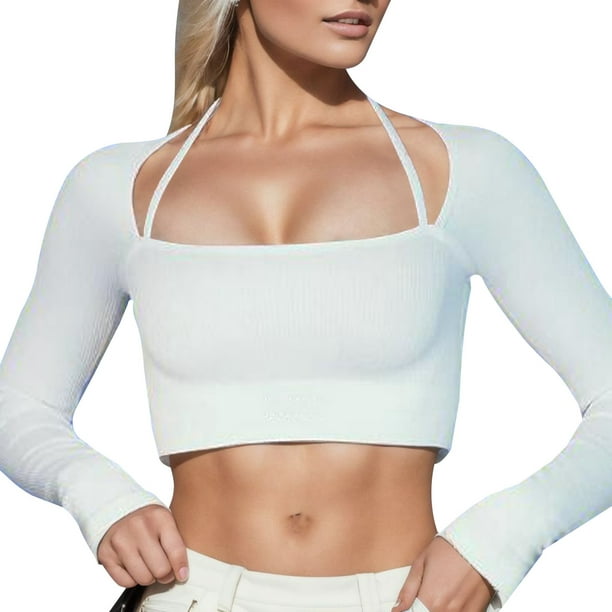 Aayomet Fashionable and Functional Sports Bra With Long Sleeves Ideal for  Fitness and One Shoulder Sports Bra Workout (White, L)