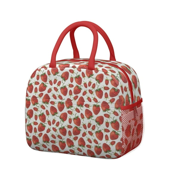 Obrewu Strawberry Plants Fruit Lunch Bag for Adult, Insulated, Leakproof, Oxford Cloth