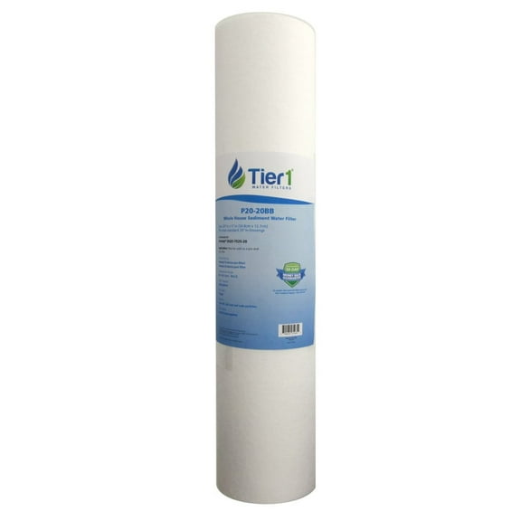Tier1 20 Micron 20 Inch x 4.5 Inch | Spun Wound Polypropylene Whole House Sediment Water Filter Replacement Cartridge | Compatible with Pentek DGD-7525-20, 155356-43, P20-20BB, Home Water Filter