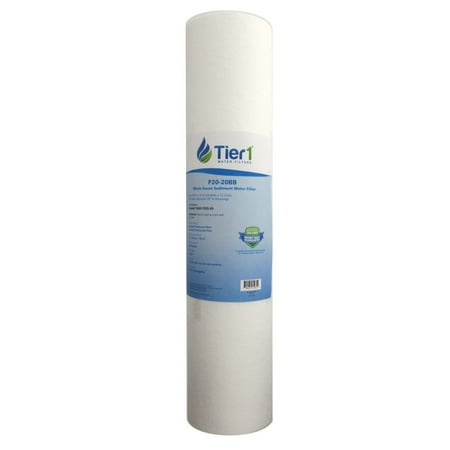 

Tier1 20 Micron 20 Inch x 4.5 Inch | Spun Wound Polypropylene Whole House Sediment Water Filter Replacement Cartridge | Compatible with Pentek DGD-7525-20 155356-43 P20-20BB Home Water Filter