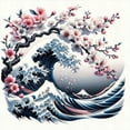 thumbnail image 5 of Ambesonne Anime Duvet Cover Set, Classic Wave and Cherry Bloom, Queen, Rose and Dark Blue, 5 of 5