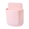 thumbnail image 2 of Wall Mount Storage Box, Self-Adhesive Remote Control Holder, No Drill Wall Hanging Organizer for Phone Charging Office Desk, Pink, 2 of 3